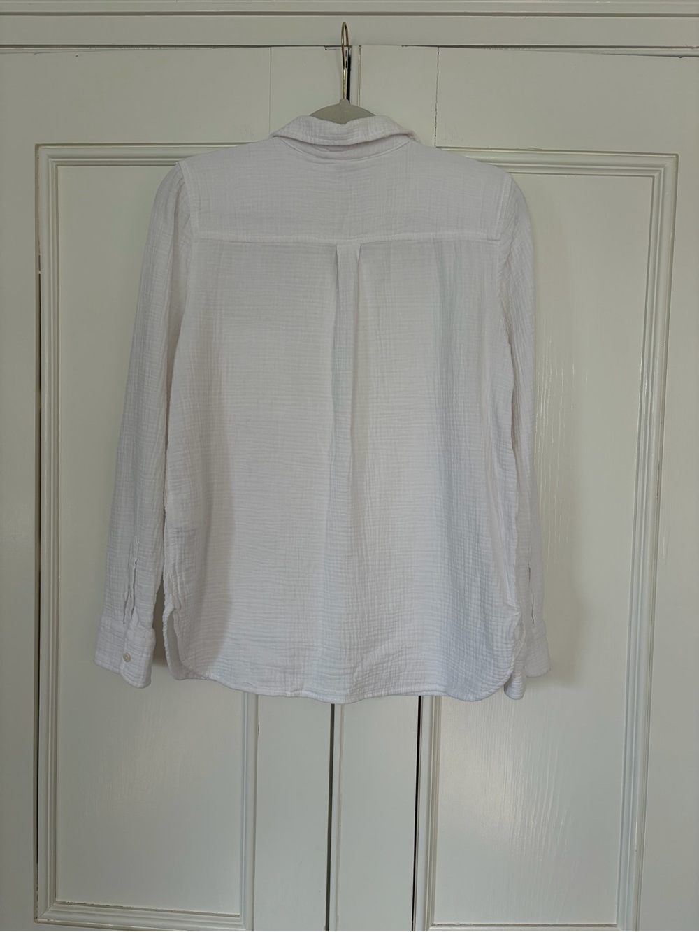J. Crew White Button-Down Cotton Gauze Shirt - Picture 2 of 3